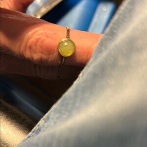 Elegant Gold Ring with Green Stone